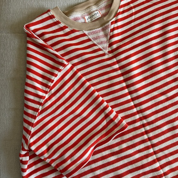 Free People Striped Red and Cream Top - Picture 5 of 8